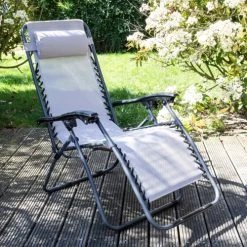Oviala Fauteuils De Jardin Lot De 2 Fauteuils Lounge En Acier Taupe -Fauteuils de jardin Soldes Boutique lot de 2 fauteuils lounge en acier taupe 3