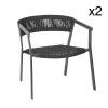 Now’s Home Fauteuils De Jardin Lot De 2 Fauteuils Lounge En Corde Tressée Noire -Fauteuils de jardin Soldes Boutique lot de 2 fauteuils lounge en corde tressee noire