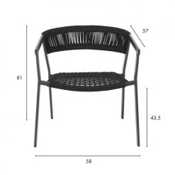 Now’s Home Fauteuils De Jardin Lot De 2 Fauteuils Lounge En Corde Tressée Noire -Fauteuils de jardin Soldes Boutique lot de 2 fauteuils lounge en corde tressee noire 2