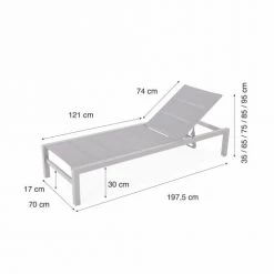 Kerama Bains De Soleil Et Chaises Longues Lot De 2 Grandes Chaises Longues En Aluminium Gris Anthracite -Fauteuils de jardin Soldes Boutique lot de 2 grandes chaises longues en aluminium gris anthracite 11