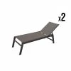 Kerama Bains De Soleil Et Chaises Longues Lot De 2 Grandes Chaises Longues En Aluminium Marron Avec Roulettes 1 Kerama Bains De Soleil Et Chaises Longues Lot De 2 Grandes Chaises Longues En Aluminium Marron Avec Roulettes -Fauteuils de jardin Soldes Boutique lot de 2 grandes chaises longues en aluminium marron avec roulettes 6