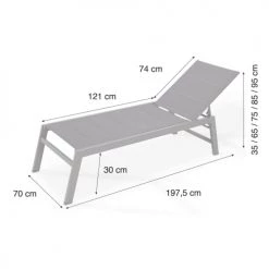 Kerama Bains De Soleil Et Chaises Longues Lot De 2 Grandes Chaises Longues En Aluminium Marron Avec Roulettes -Fauteuils de jardin Soldes Boutique lot de 2 grandes chaises longues en aluminium marron avec roulettes 9