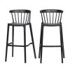Woood Chaises De Jardin Lot De 2 Tabourets Indoor Et Outdoor En Plastique Noir -Fauteuils de jardin Soldes Boutique lot de 2 tabourets indoor et outdoor en plastique noir
