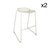 Now’s Home Chaises De Jardin Lot De 2 Tabourets Outdoor En Métal Blanc H81,5cm