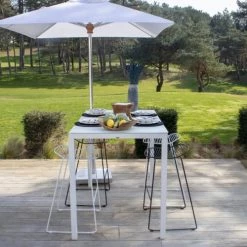 Now’s Home Chaises De Jardin Lot De 2 Tabourets Outdoor En Métal Blanc H81,5cm -Fauteuils de jardin Soldes Boutique lot de 2 tabourets outdoor en metal blanc h81 5cm 3