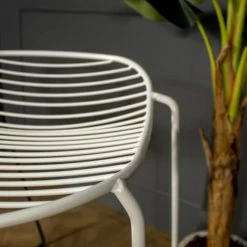 Now’s Home Chaises De Jardin Lot De 2 Tabourets Outdoor En Métal Blanc H81,5cm -Fauteuils de jardin Soldes Boutique lot de 2 tabourets outdoor en metal blanc h81 5cm 5