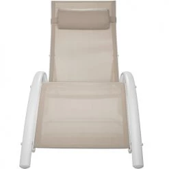 Tectake Bains De Soleil Et Chaises Longues Lot De 2 Transats Avec Coussin De Tête Beige -Fauteuils de jardin Soldes Boutique lot de 2 transats avec coussin de tete beige 4