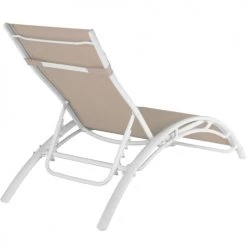 Tectake Bains De Soleil Et Chaises Longues Lot De 2 Transats Avec Coussin De Tête Beige -Fauteuils de jardin Soldes Boutique lot de 2 transats avec coussin de tete beige 5