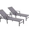 Concept Usine Bains De Soleil Et Chaises Longues Lot De 2 Transats En Aluminium Gris Foncé -Fauteuils de jardin Soldes Boutique lot de 2 transats en aluminium gris fonce