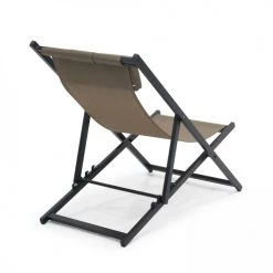 Oviala Bains De Soleil Et Chaises Longues Lot De 2 Transats En Aluminium Taupe -Fauteuils de jardin Soldes Boutique lot de 2 transats en aluminium taupe 4