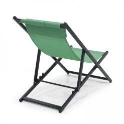 Oviala Bains De Soleil Et Chaises Longues Lot De 2 Transats En Aluminium Vert -Fauteuils de jardin Soldes Boutique lot de 2 transats en aluminium vert 1