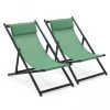 Oviala Bains De Soleil Et Chaises Longues Lot De 2 Transats En Aluminium Vert 1 Oviala Bains De Soleil Et Chaises Longues Lot De 2 Transats En Aluminium Vert -Fauteuils de jardin Soldes Boutique lot de 2 transats en aluminium vert