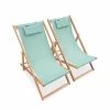 Alice's Garden Bains De Soleil Et Chaises Longues Lot De 2 Transats En Eucalyptus Et Textilène Vert De Gris 2 Alice's Garden Bains De Soleil Et Chaises Longues Lot De 2 Transats En Eucalyptus Et Textilène Vert De Gris -Fauteuils de jardin Soldes Boutique lot de 2 transats en eucalyptus et textilene vert de gris