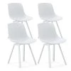 Oviala Chaises De Jardin Lot De 4 Chaises Blanc -Fauteuils de jardin Soldes Boutique lot de 4 chaises blanc