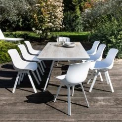Oviala Chaises De Jardin Lot De 4 Chaises Blanc -Fauteuils de jardin Soldes Boutique lot de 4 chaises blanc 3