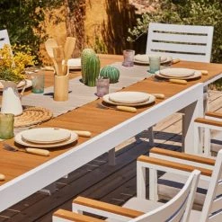 Kerama Chaises De Jardin Lot De 4 Chaises Empilables En Aluminium Blanc Avec Coussin -Fauteuils de jardin Soldes Boutique lot de 4 chaises empilables en aluminium blanc avec coussin 2