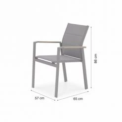 Kerama Chaises De Jardin Lot De 4 Chaises Empilables En Aluminium Textilène Gris Antracite -Fauteuils de jardin Soldes Boutique lot de 4 chaises empilables en aluminium textilene gris antracite 4