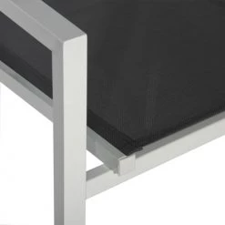 Happy Garden Chaises De Jardin Lot De 4 Chaises En Aluminium Blanc Et Textilène Gris -Fauteuils de jardin Soldes Boutique lot de 4 chaises en aluminium blanc et textilene gris 3