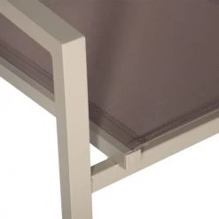 Happy Garden Chaises De Jardin Lot De 4 Chaises En Aluminium Taupe Et Textilène Taupe -Fauteuils de jardin Soldes Boutique lot de 4 chaises en aluminium taupe et textilene taupe 3