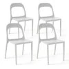 Oviala Chaises De Jardin Lot De 4 Chaises En Plastique Blanc -Fauteuils de jardin Soldes Boutique lot de 4 chaises en plastique blanc