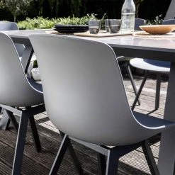 Oviala Chaises De Jardin Lot De 4 Chaises Grise -Fauteuils de jardin Soldes Boutique lot de 4 chaises grise 3