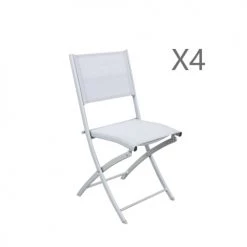 Avril Paris Chaises De Jardin Lot De 4 Chaises Pliables En Aluminium Argent