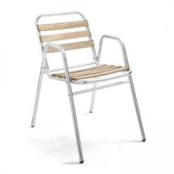 Oviala Lot De 4 Fauteuils De Jardin Aluminium Gris -Fauteuils de jardin Soldes Boutique lot de 4 fauteuils de jardin aluminium gris 1