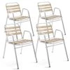 Oviala Lot De 4 Fauteuils De Jardin Aluminium Gris 2 Oviala Lot De 4 Fauteuils De Jardin Aluminium Gris -Fauteuils de jardin Soldes Boutique lot de 4 fauteuils de jardin aluminium gris