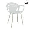 Now’s Home Chaises De Jardin Lot De 4 Fauteuils De Table Blanc Mat -Fauteuils de jardin Soldes Boutique lot de 4 fauteuils de table blanc mat
