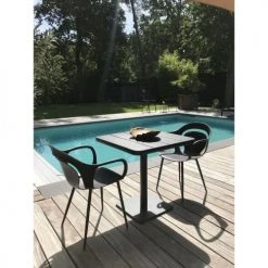 Now’s Home Chaises De Jardin Lot De 4 Fauteuils De Table Noir Mat -Fauteuils de jardin Soldes Boutique lot de 4 fauteuils de table noir mat 4