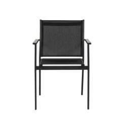 Now’s Home Fauteuils De Jardin Lot De 4 Fauteuils Empilables En Aluminium Noir -Fauteuils de jardin Soldes Boutique lot de 4 fauteuils empilables en aluminium noir 5
