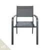 Homifab Lot De 6 Chaises De Jardin En Aluminium Anthracite Et Textilène -Fauteuils de jardin Soldes Boutique lot de 6 chaises de jardin en aluminium anthracite et textilene