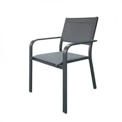 Homifab Lot De 6 Chaises De Jardin En Aluminium Anthracite Et Textilène -Fauteuils de jardin Soldes Boutique lot de 6 chaises de jardin en aluminium anthracite et textilene 5