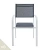 Homifab Lot De 6 Chaises De Jardin En Aluminium Blanc Et Textilène 1 Homifab Lot De 6 Chaises De Jardin En Aluminium Blanc Et Textilène -Fauteuils de jardin Soldes Boutique lot de 6 chaises de jardin en aluminium blanc et textilene