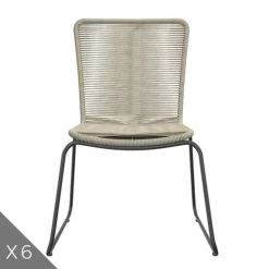 Homifab Lot De 6 Chaises De Jardin Tressées Naturelles