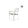 Kerama Chaises De Jardin Lot De 6 Chaises Empilables En Aluminium Blanc Avec Coussin -Fauteuils de jardin Soldes Boutique lot de 6 chaises empilables en aluminium blanc avec coussin