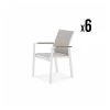 Kerama Chaises De Jardin Lot De 6 Chaises Empilables En Aluminium Blanc En Textilène -Fauteuils de jardin Soldes Boutique lot de 6 chaises empilables en aluminium blanc en textilene