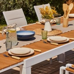 Kerama Chaises De Jardin Lot De 6 Chaises Empilables En Aluminium Blanc En Textilène -Fauteuils de jardin Soldes Boutique lot de 6 chaises empilables en aluminium blanc en textilene 3