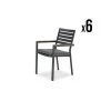 Kerama Chaises De Jardin Lot De 6 Chaises Empilables En Aluminium Gris Antracite Avec Coussin -Fauteuils de jardin Soldes Boutique lot de 6 chaises empilables en aluminium gris antracite avec coussin