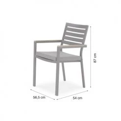 Kerama Chaises De Jardin Lot De 6 Chaises Empilables En Aluminium Gris Antracite Avec Coussin -Fauteuils de jardin Soldes Boutique lot de 6 chaises empilables en aluminium gris antracite avec coussin 5