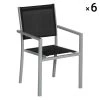 Happy Garden Chaises De Jardin Lot De 6 Chaises En Aluminium Gris Et Textilène Noir 1 Happy Garden Chaises De Jardin Lot De 6 Chaises En Aluminium Gris Et Textilène Noir -Fauteuils de jardin Soldes Boutique lot de 6 chaises en aluminium gris et textilene noir