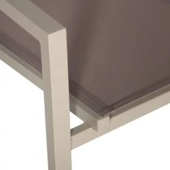 Happy Garden Chaises De Jardin Lot De 6 Chaises En Aluminium Taupe Et Textilène Taupe -Fauteuils de jardin Soldes Boutique lot de 6 chaises en aluminium taupe et textilene taupe 4