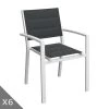 Homifab Lot De 6 Fauteuils De Jardin En Aluminium Blanc -Fauteuils de jardin Soldes Boutique lot de 6 fauteuils de jardin en aluminium blanc