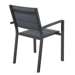 Homifab Lot De 6 Fauteuils De Jardin En Aluminium Noir -Fauteuils de jardin Soldes Boutique lot de 6 fauteuils de jardin en aluminium noir 2
