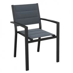 Homifab Lot De 6 Fauteuils De Jardin En Aluminium Noir -Fauteuils de jardin Soldes Boutique lot de 6 fauteuils de jardin en aluminium noir 3