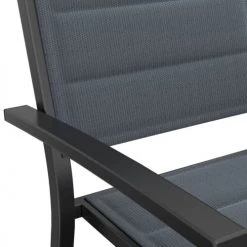 Homifab Lot De 6 Fauteuils De Jardin En Aluminium Noir -Fauteuils de jardin Soldes Boutique lot de 6 fauteuils de jardin en aluminium noir 4