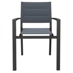 Homifab Lot De 6 Fauteuils De Jardin En Aluminium Noir -Fauteuils de jardin Soldes Boutique lot de 6 fauteuils de jardin en aluminium noir 5