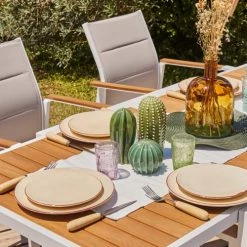 Kerama Chaises De Jardin Lot De 8 Chaises Empilables En Aluminium Blanc En Textilène -Fauteuils de jardin Soldes Boutique lot de 8 chaises empilables en aluminium blanc en textilene 4