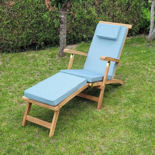 TECK’Attitude Matelas Pour Bain De Soleil Matelas à Motifs Gris/blanc Pour Chaise Longue 4 TECK’Attitude Matelas Pour Bain De Soleil Matelas à Motifs Gris/blanc Pour Chaise Longue – Image 2