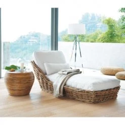 Maisons Du Monde Bains De Soleil Et Chaises Longues Méridienne De Jardin En Rotin Et Coussins écrus -Fauteuils de jardin Soldes Boutique meridienne de jardin en rotin et coussins ecrus 1000 10 13 130434 2